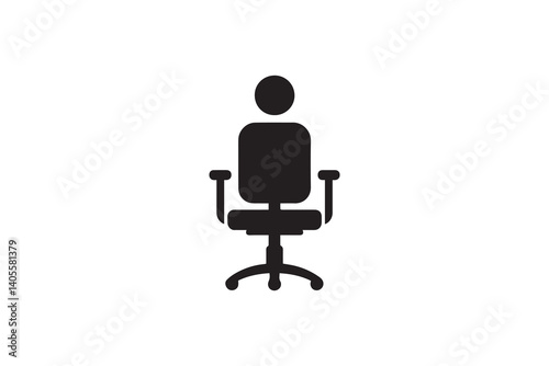 simple Office chair silhouette icon vector isolated in white background