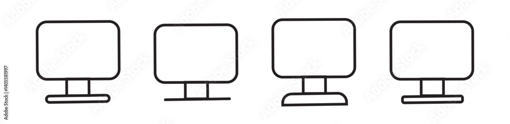 Computer monitor screen flat icon. monitor - led icon vector design template Computer monitor screen flat icon. monitor - led icon vector design template