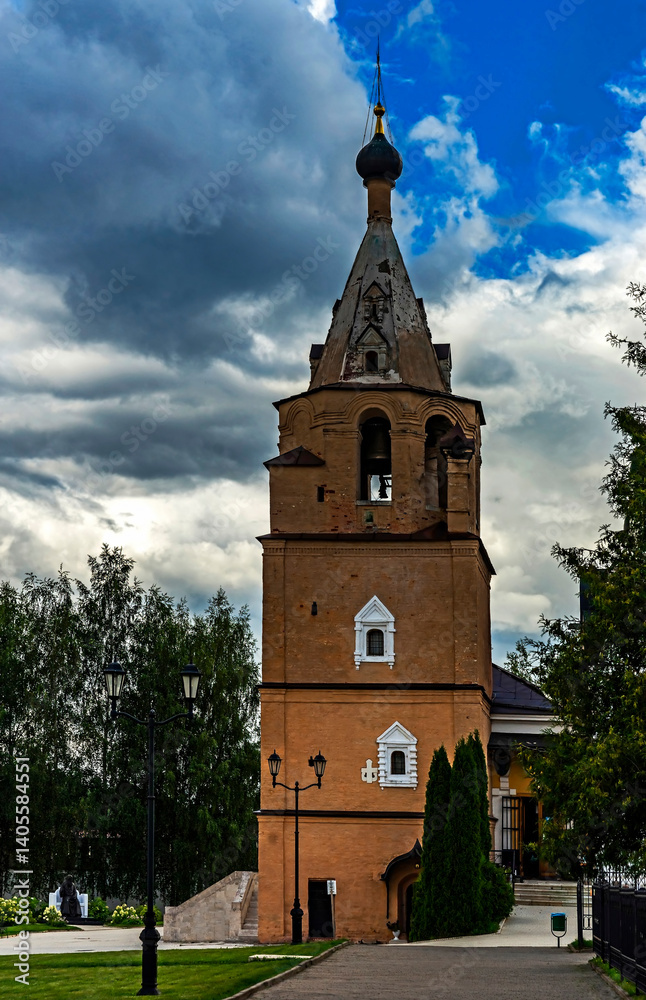 Bell tower, constructed in 1686. Assumption monastery, city Staritsa, Russia