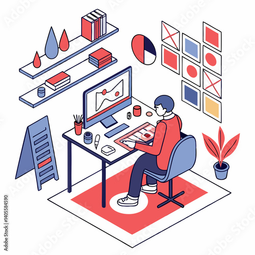 Freelance Graphic Designer at Work