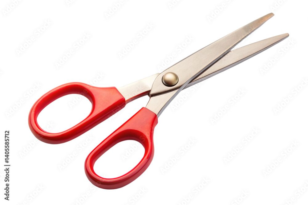 red handled scissors with stainless steel blades isolated on a Transparent Background red handled scissors with stainless steel blades isolated on a Transparent Background