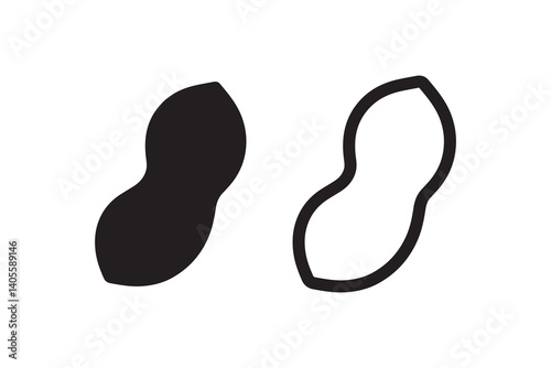 simple Peanut silhouette icon vector isolated in white background	