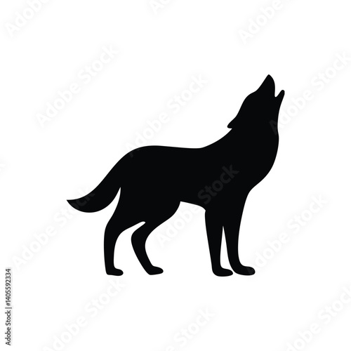wolf silhouette Vector Isolated on white background