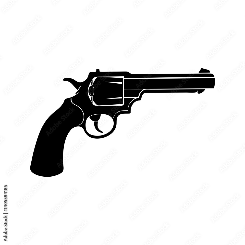 Revolver Silhouette vector illustration Revolver Silhouette vector illustration