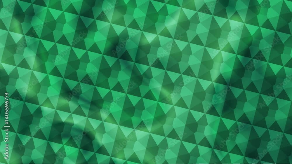 Emerald green geometric gradient background, suitable for videos, presentations, digital designs, creative projects, and looping screen graphics.
