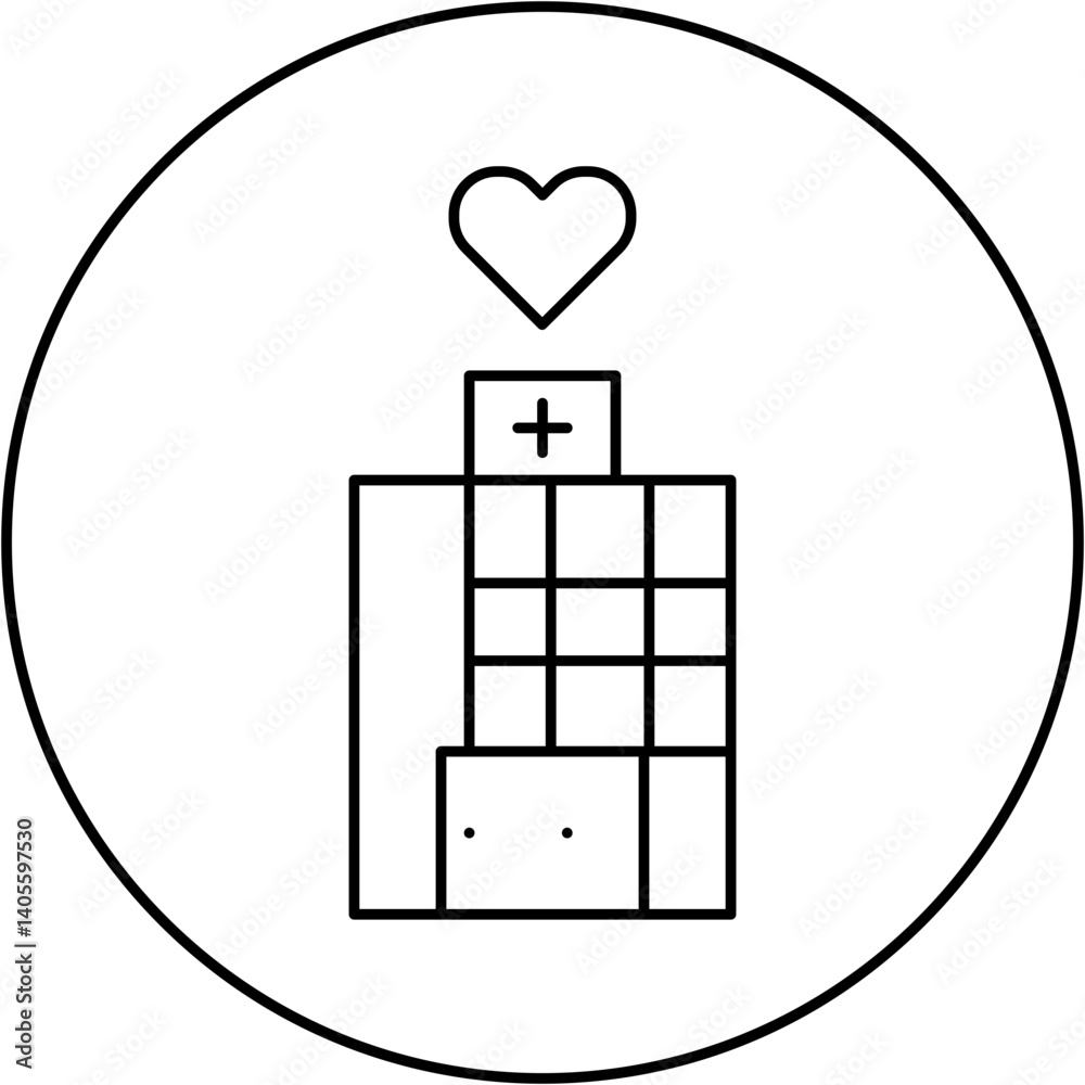 Fototapeta premium love hospital icon design