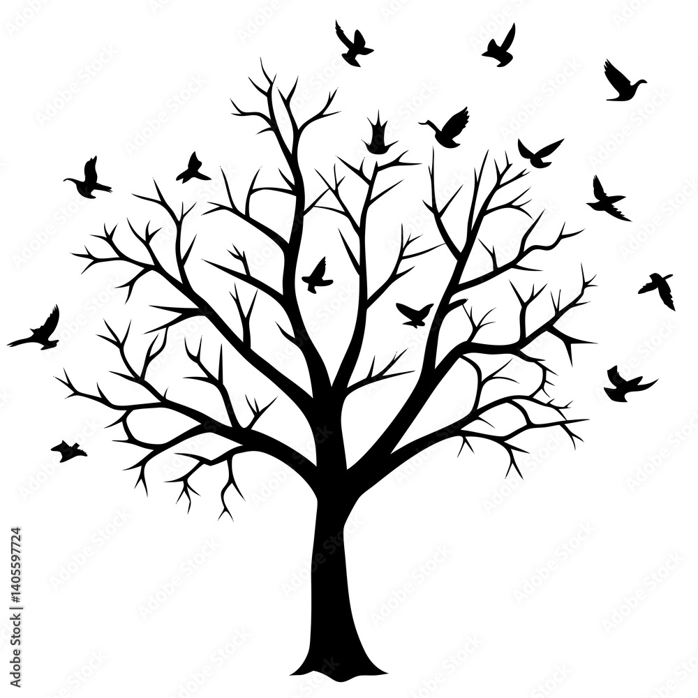Obraz premium tree with birds