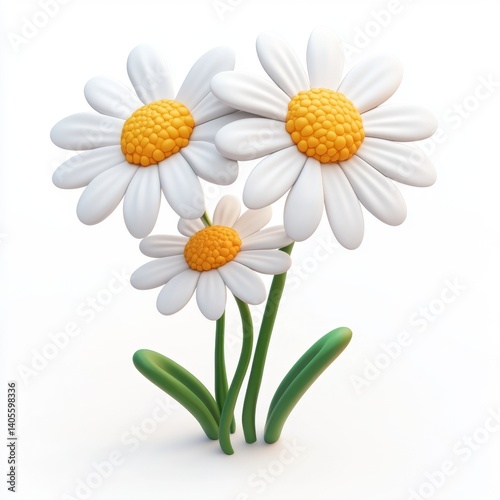 Three cartoon daisies in a bunch (1)