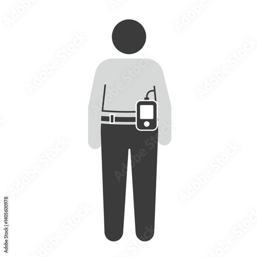 Medical Device Silhouette: Silhouette of a person wearing a medical device, conveying a sense of health technology.
