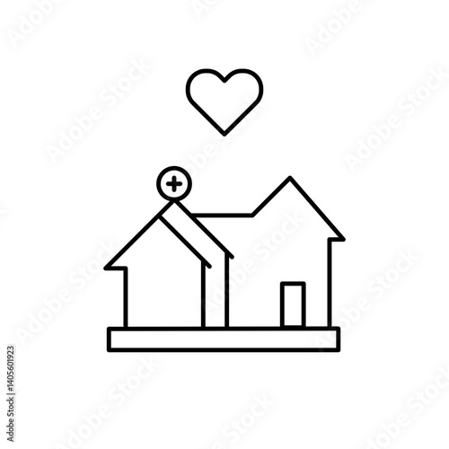 love hospital icon design