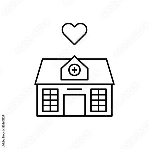 love hospital icon design