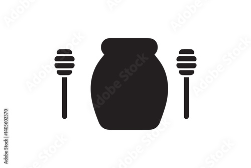 simple Honey jar silhouette icon vector isolated in white background	