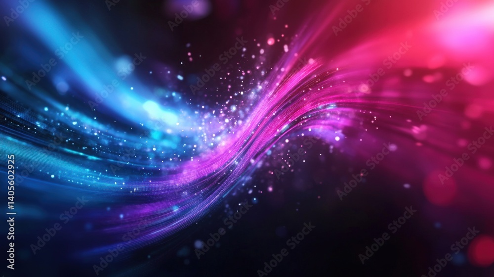 Fototapeta premium A digital transformation concept with blurred speed motion effects and glowing technology-inspired overlays