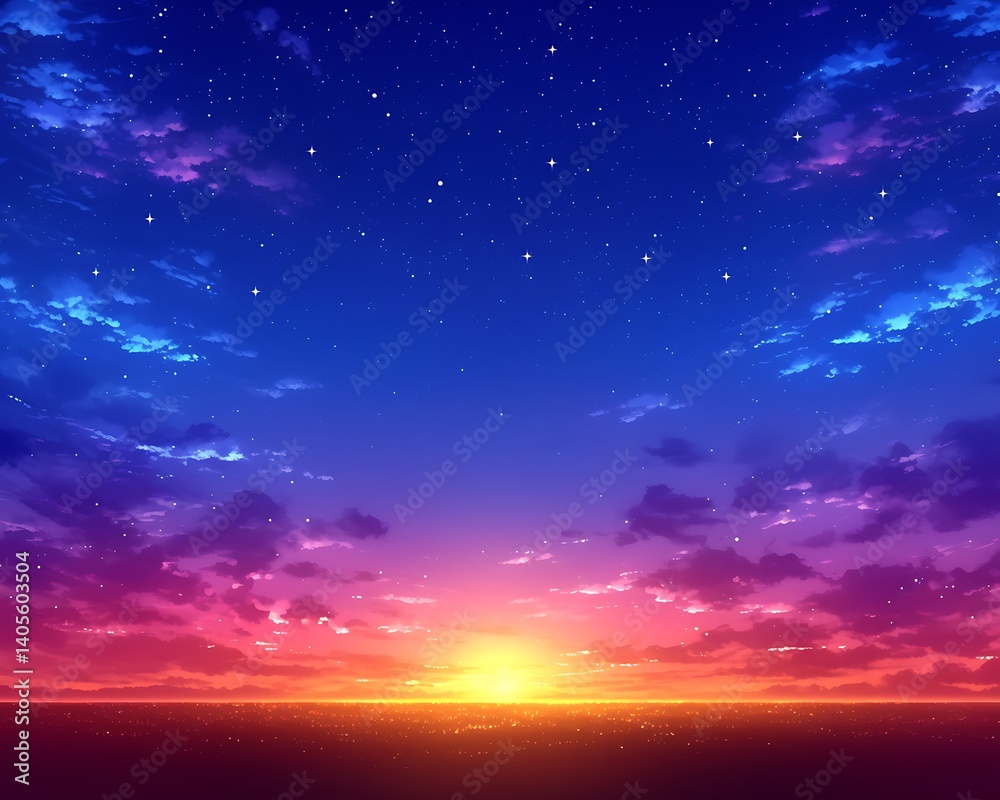 Fototapeta premium Colorful Sunset Sky View