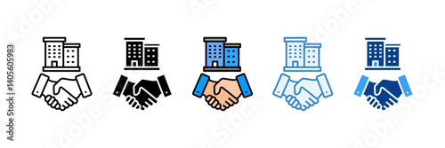 Mergers  Icon Set Multiple Style Collection