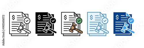 Financial Regulations  Icon Set Multiple Style Collection