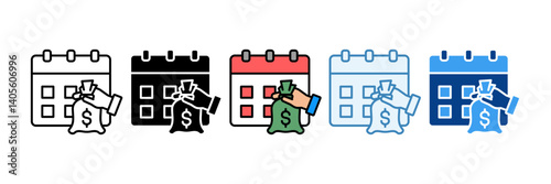 Capital Budgeting  Icon Set Multiple Style Collection