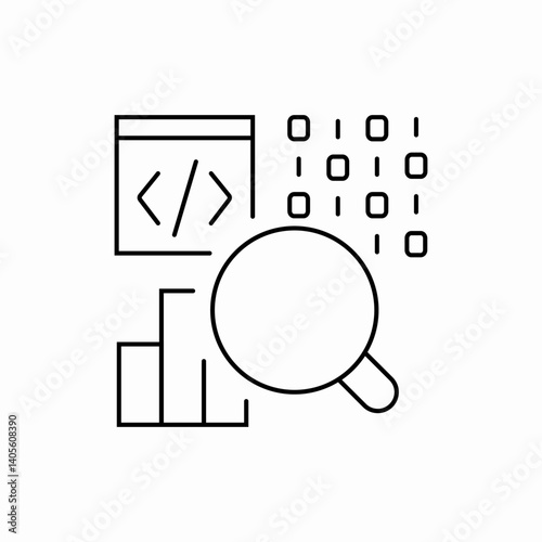 code search magnifier icon vector sign