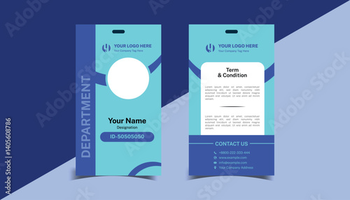 Corporate business ID card design template. Business ID card bundle with a unique shape. id card bundle 