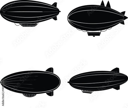 Blimp Silhouette vector illustration