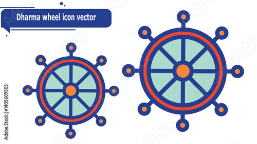 Dharma wheel icon vector