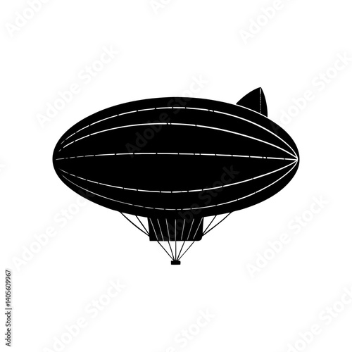 Blimp Silhouette vector illustration
