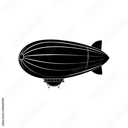 Blimp Silhouette vector illustration