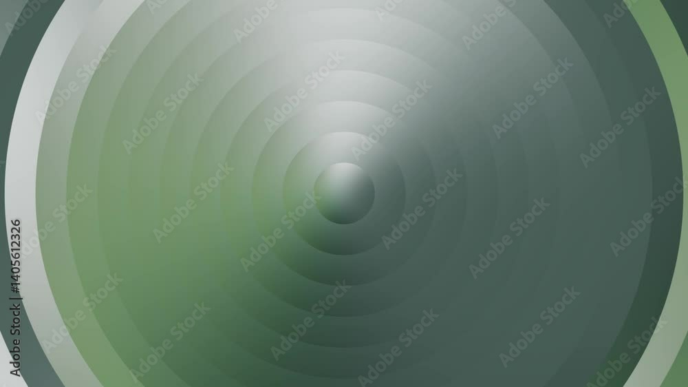 Green gradient concentric circles for background, presentation, video loop, graphic design, or digital artwork