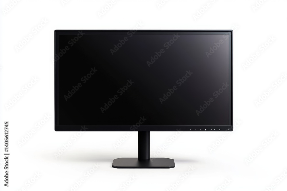 Modern black monitor. Simple, sleek design with a black display Modern black monitor. Simple, sleek design with a black display