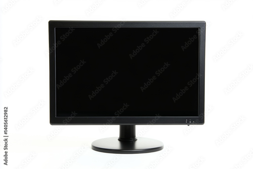 Black computer monitor isolated on white background Black computer monitor isolated on white background