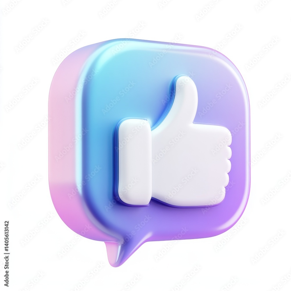 3D Thumbs Up Icon in Speech Bubble 3D Thumbs Up Icon in Speech Bubble