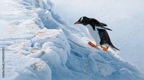 Generic Penguin Sliding Perspective 9it2h2h Down Slope