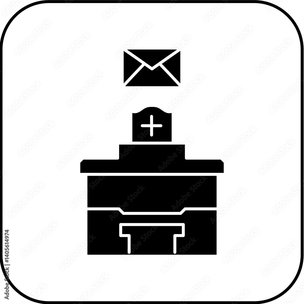 Obraz premium hospital email icon design