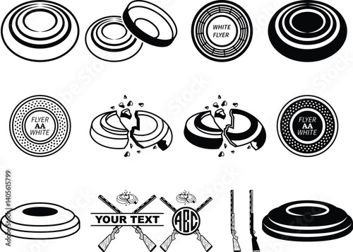 Clay Target Eps, Vector Black and White