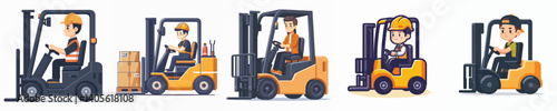 Vector of a forklift driver.