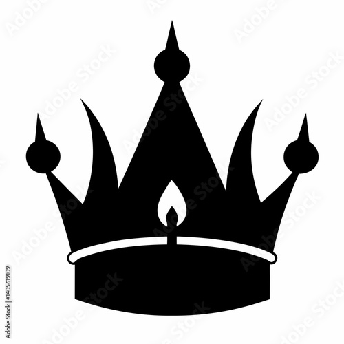 Crown with Candle Tips Silhouette