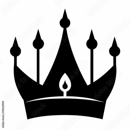 Crown with Candle Tips Silhouette