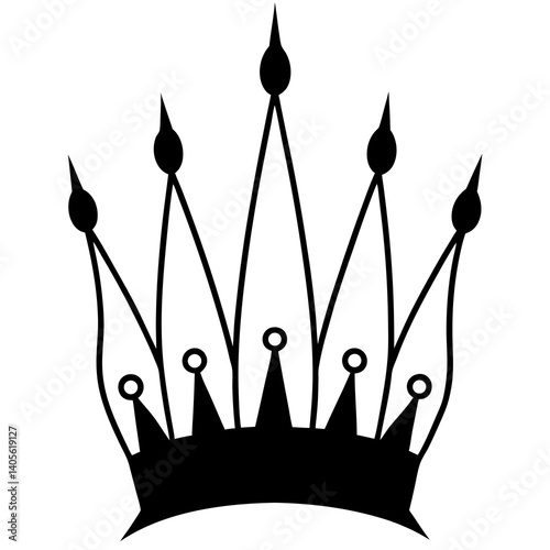 Crown with Candle Tips Silhouette