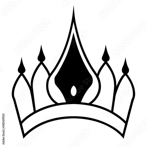 Crown with Candle Tips Silhouette
