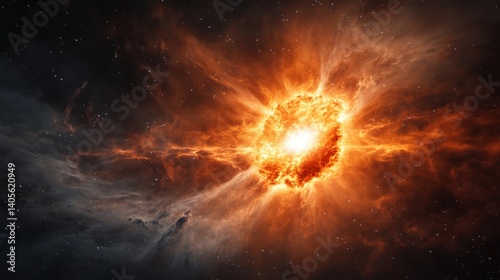 A highly detailed galactic core emitting streams of radiant plasma waves, forming a futuristic and dynamic celestial scene