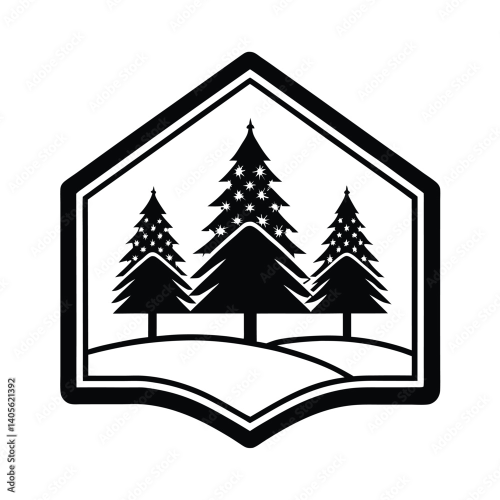 Fototapeta premium christmas trees set