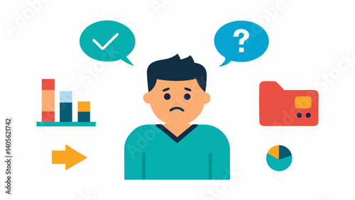 Cost of living crisis visualized through a character illustration ideal for economics discussions inflation topics and household budgeting challenges