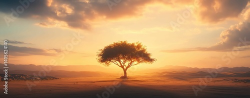 Timelessness Solitary tree under a beautiful sunset sky.