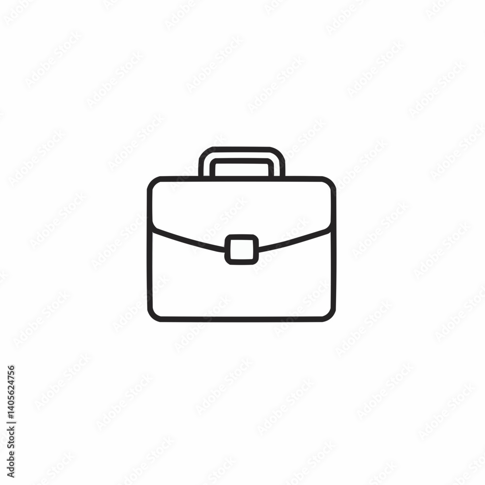 Business briefcase icon in simple line art style Business briefcase icon in simple line art style