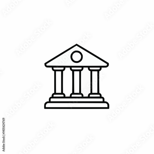 Minimalist illustration of a classic building structure  