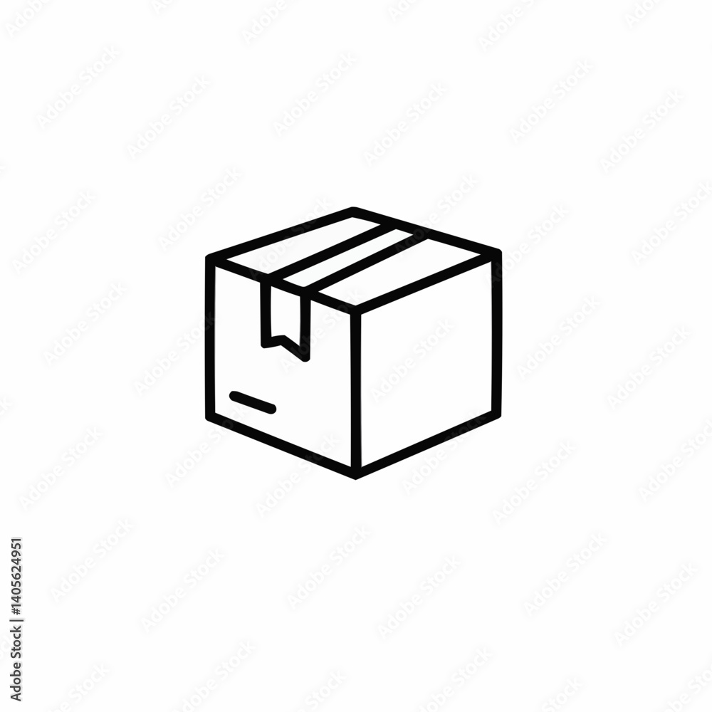 Simple outlined box for packaging purposes Simple outlined box for packaging purposes