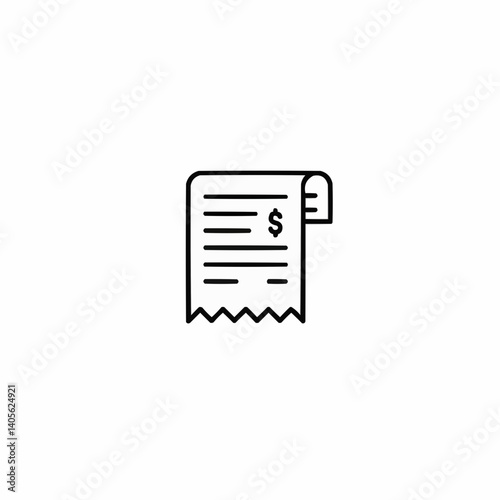 Receipt icon with dollar sign for financial transactions  
