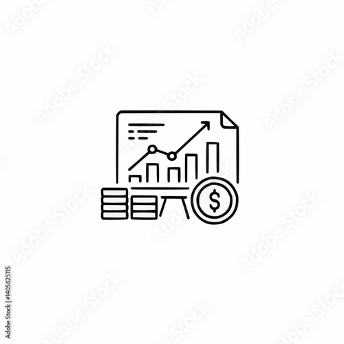 Business growth graph with dollar symbol and coins  