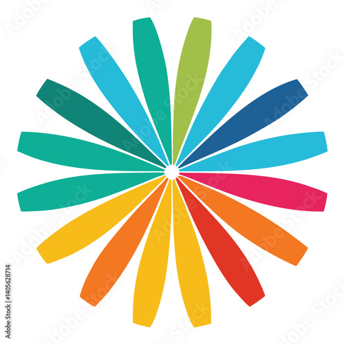 Rounded Color Forms Radiating in Artistic Abstract