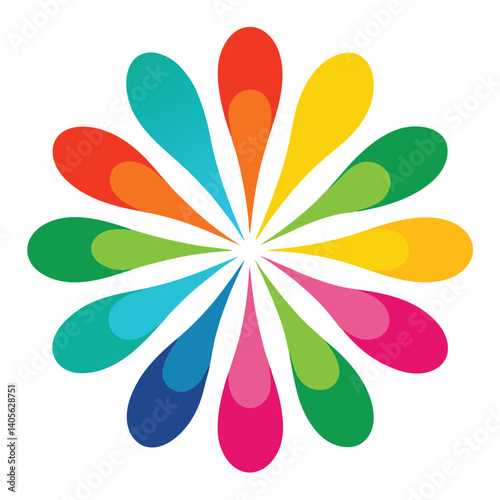 Creative Colorful Burst Using Rounded Forms